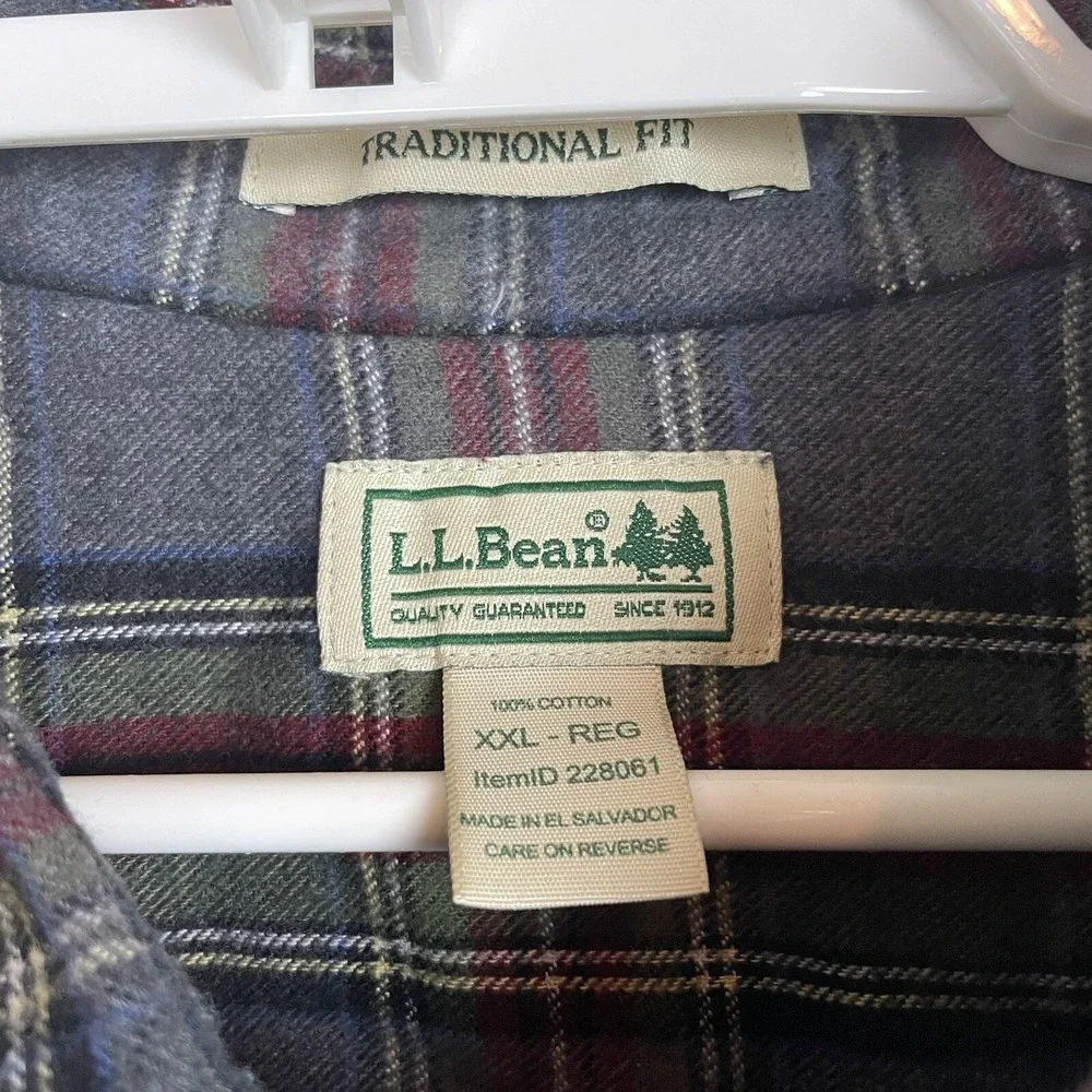 L.L. Bean Plaid Flannel Shirt XXL Trailcore Heritage Classic‎ Gorpcore Outdoor